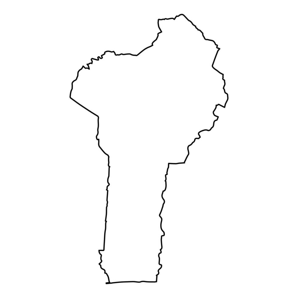 Outline Map of Benin, West African Country vector