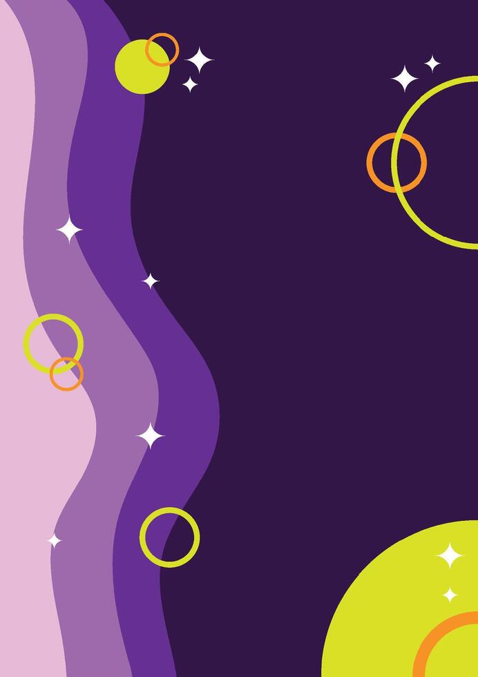 Yellow circles abstract on a purple background. For cover, book, web, presentation, and card. vector