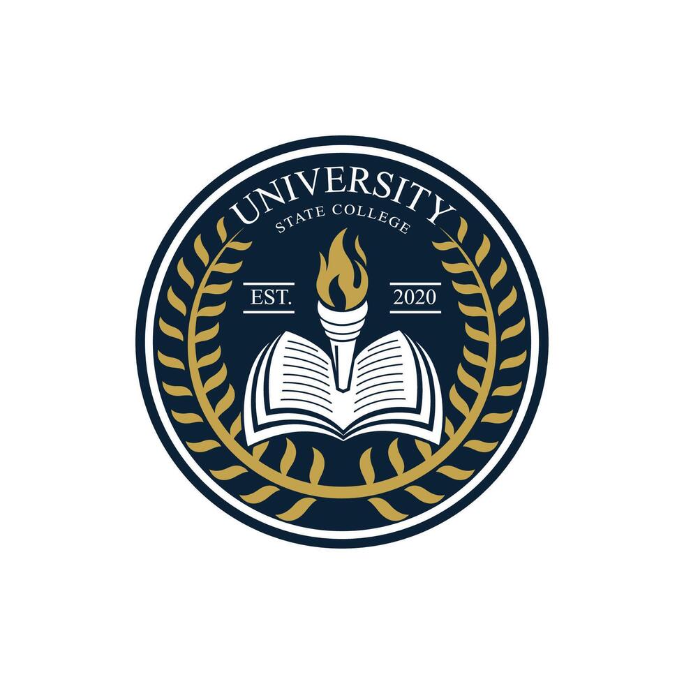 University college school badge logo design image. vector