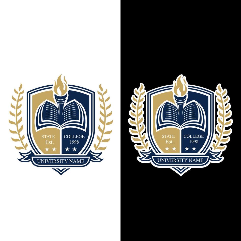 University college school badge logo design image vector
