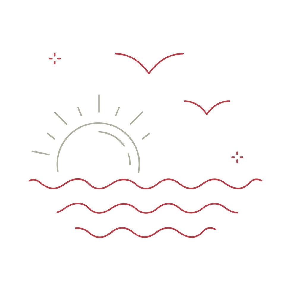 Serene Sunset Horizon Icon Design vector