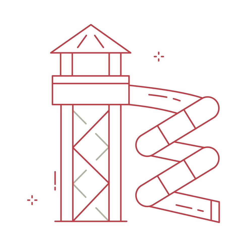 Outdoor Water Slide Fun Icon Design vector