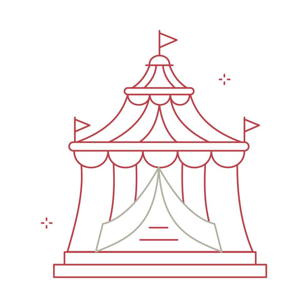 Big Top Circus Tent Icon Design vector