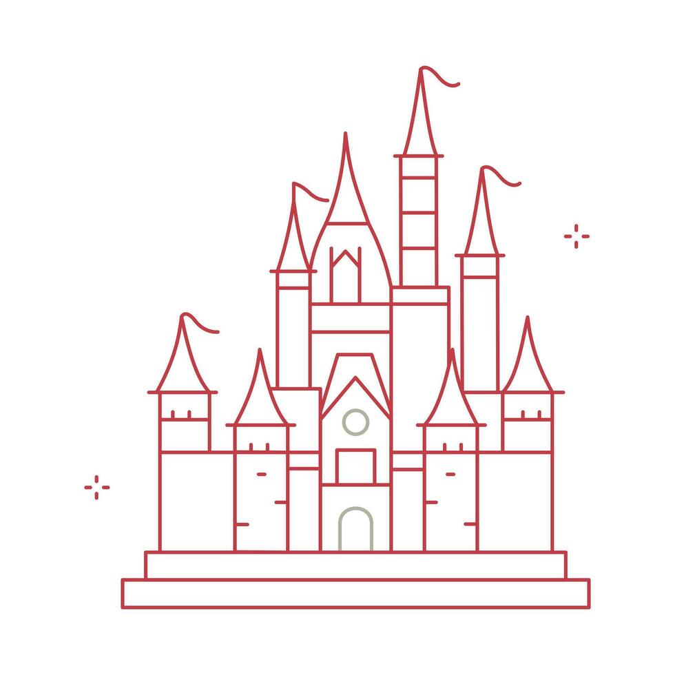 Magical Land Castle Icon Design vector