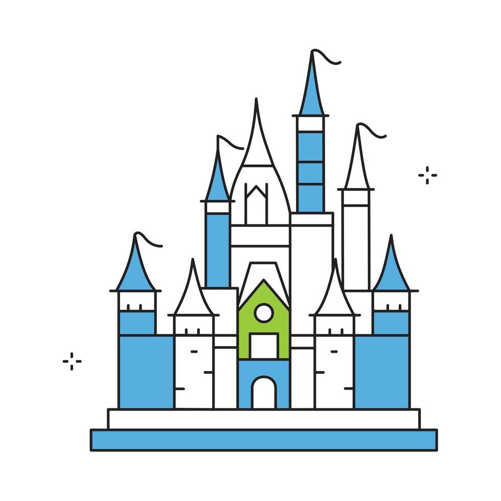 Fantasy Park Castle Icon Design vector