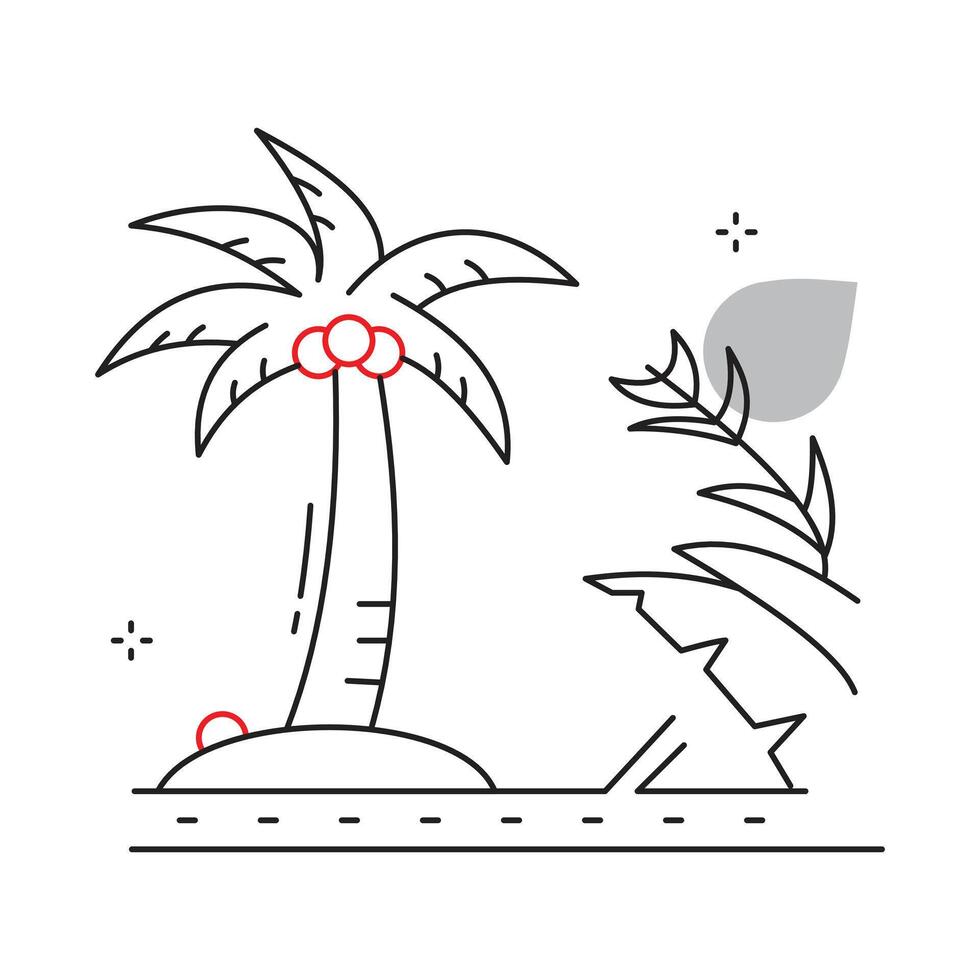 Nature Tropical Palm Tree Icon Design vector