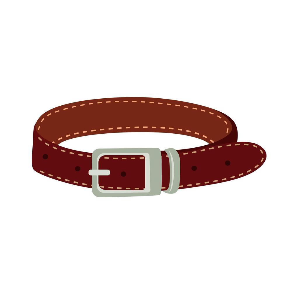 Brown leather dog collar. vector