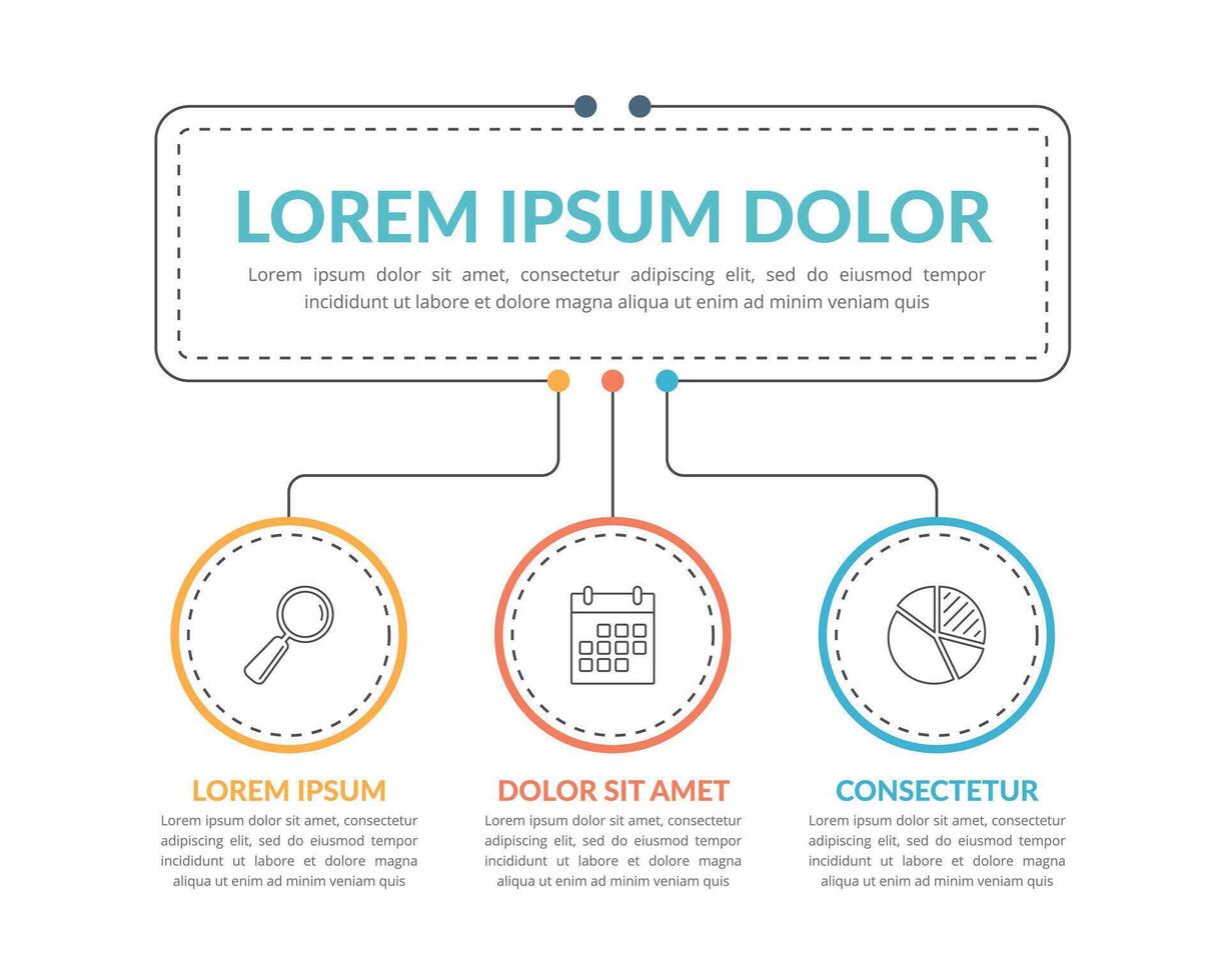 Minimal infographic template - flow chart vector