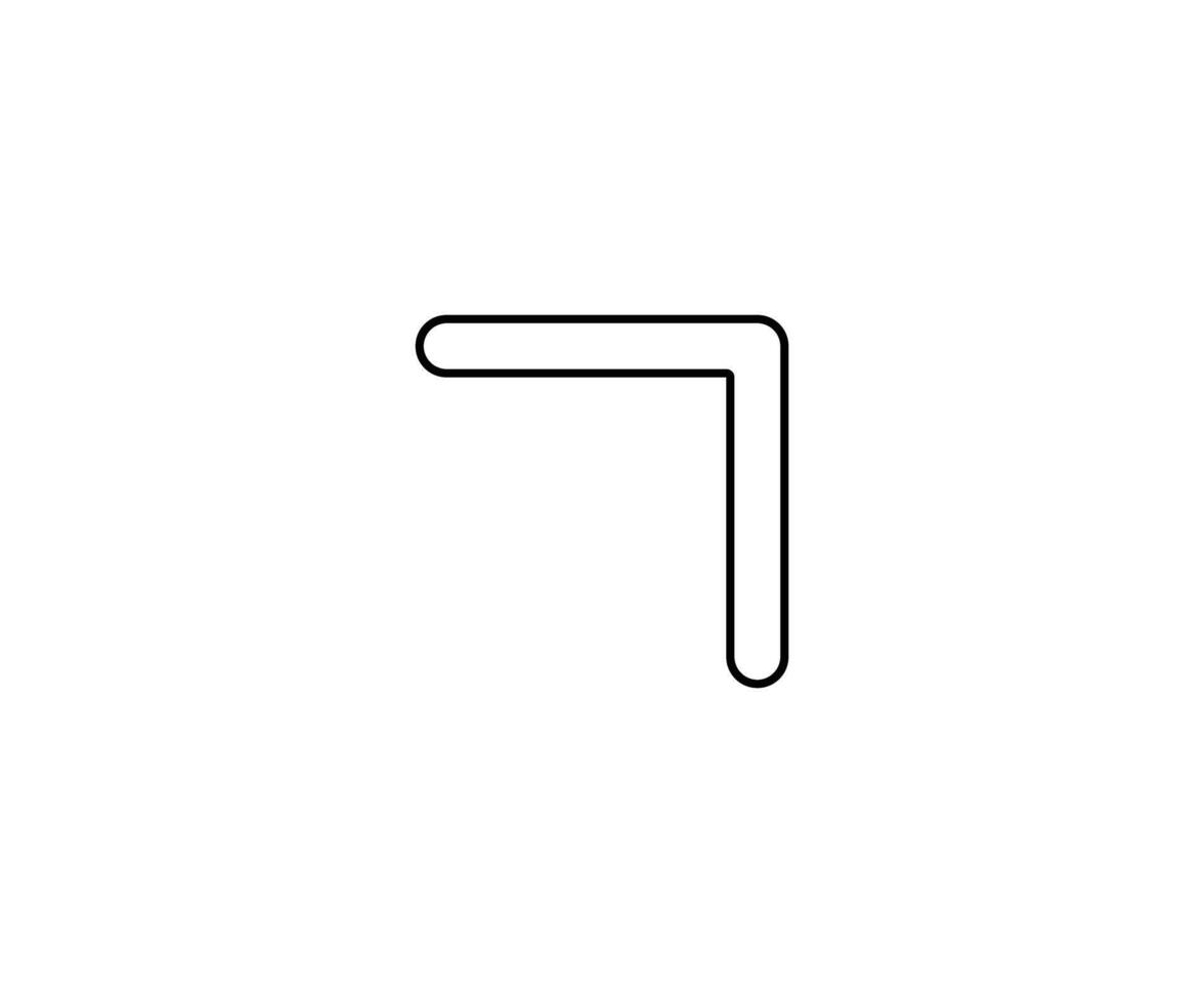 a black outline single icon arrow alternate direct to up right with rounded style vector
