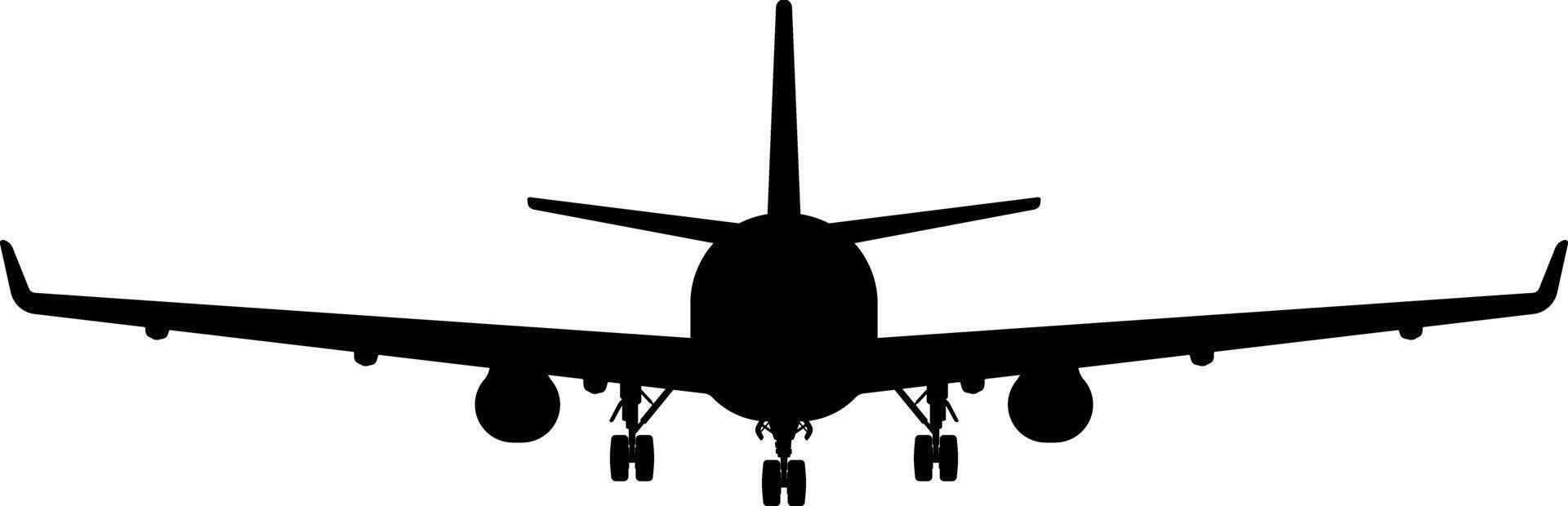 black airplane silhouette without background vector