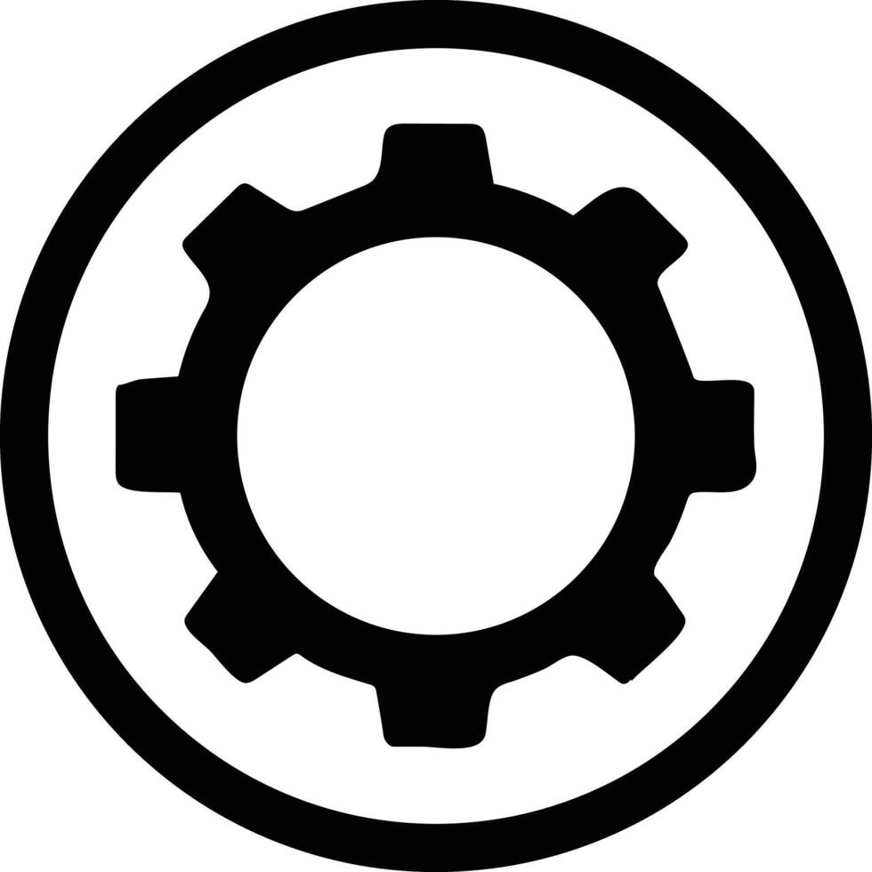 Settings Icon Gear Symbol for UI and Web vector