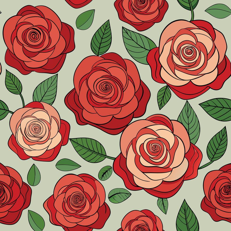 Rose Pattern Seamless Floral Background Design vector