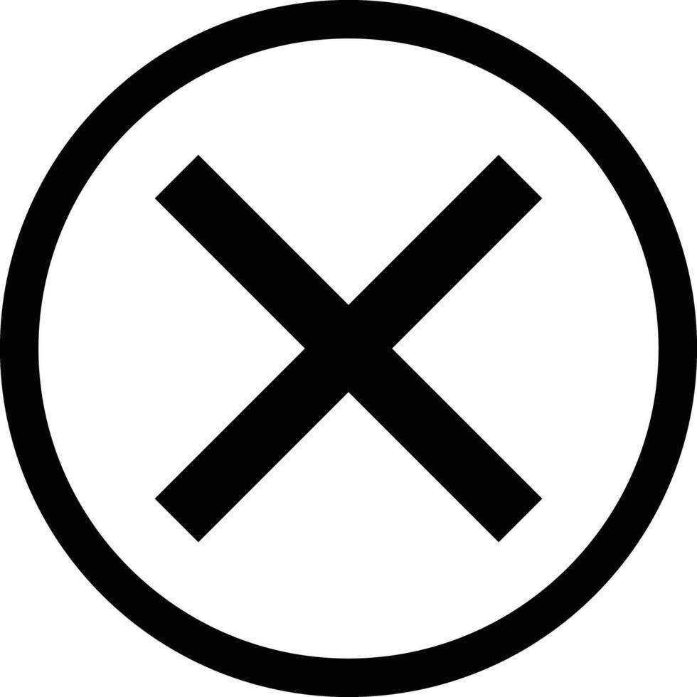 Close Icon Simple X Button Symbol for UI and Web vector