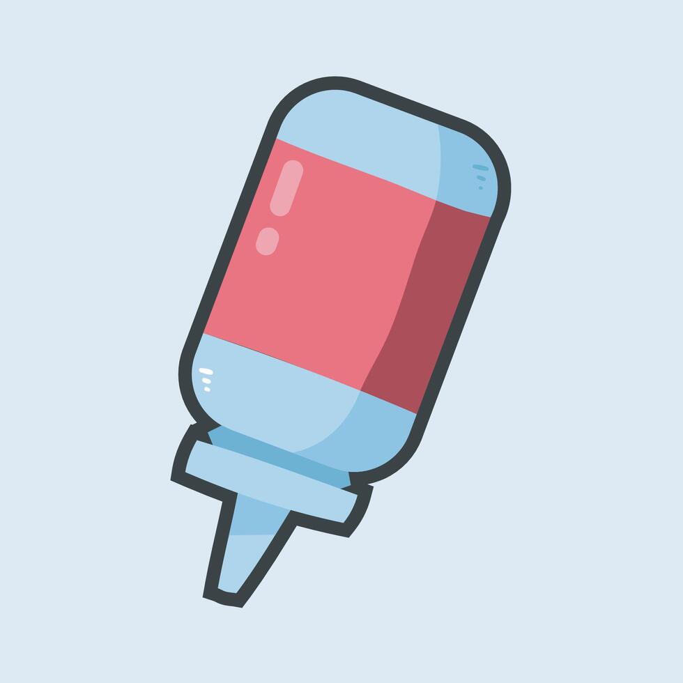 medicine bottle with outline flat design. vector