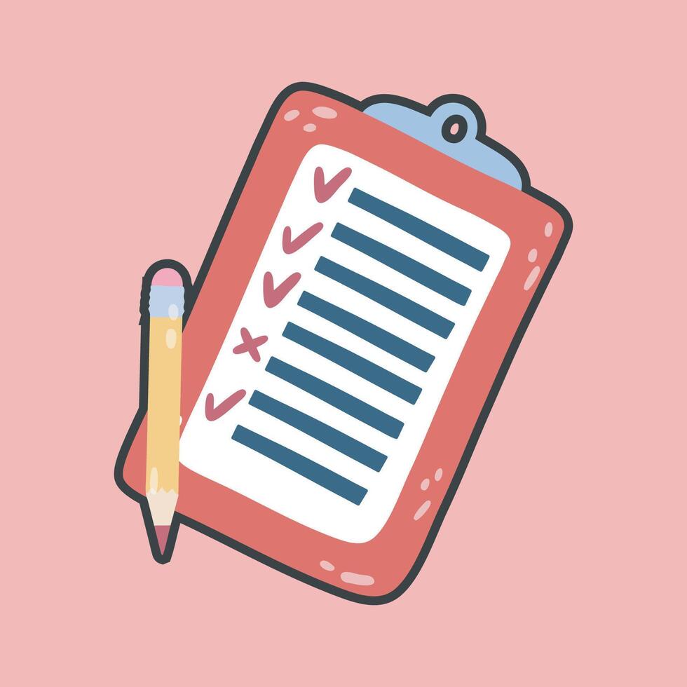 check document data with outline flat design. vector