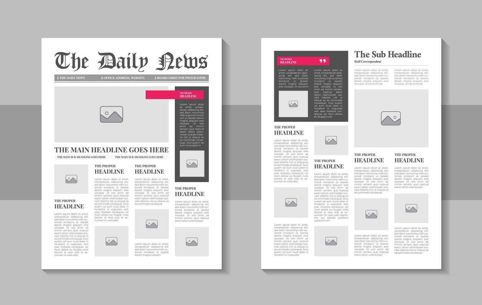 The daily newspaper template unique design layout vector