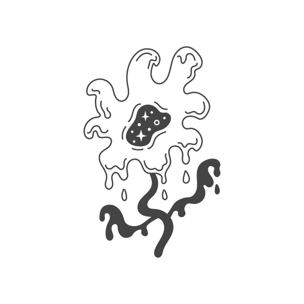 Surreal Liquid Flower with Leaves vector