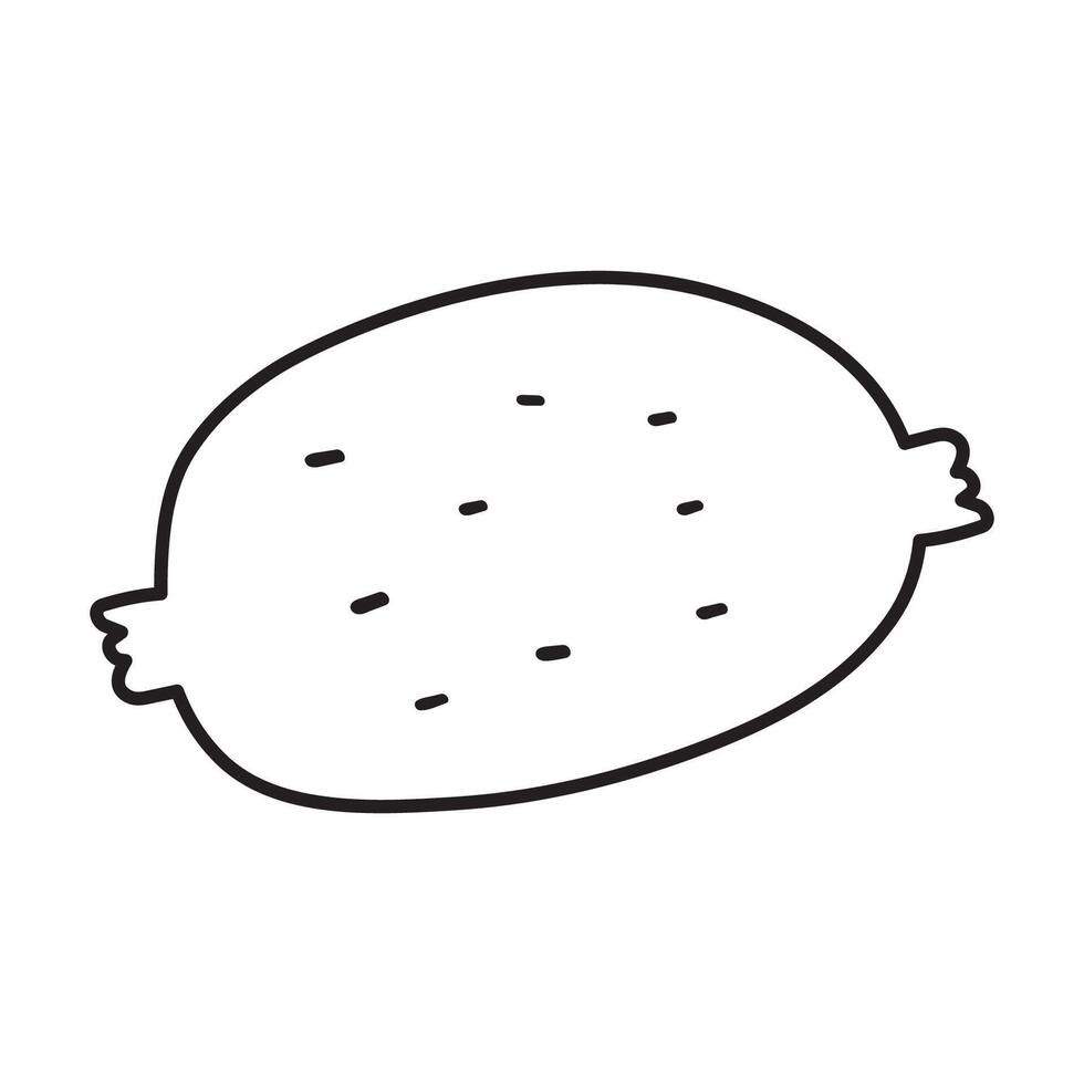 Kiwi. Outline isolated icon. illustration on white background. vector