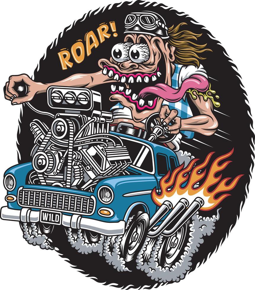 Hot Rod Cartoon Graphics vector