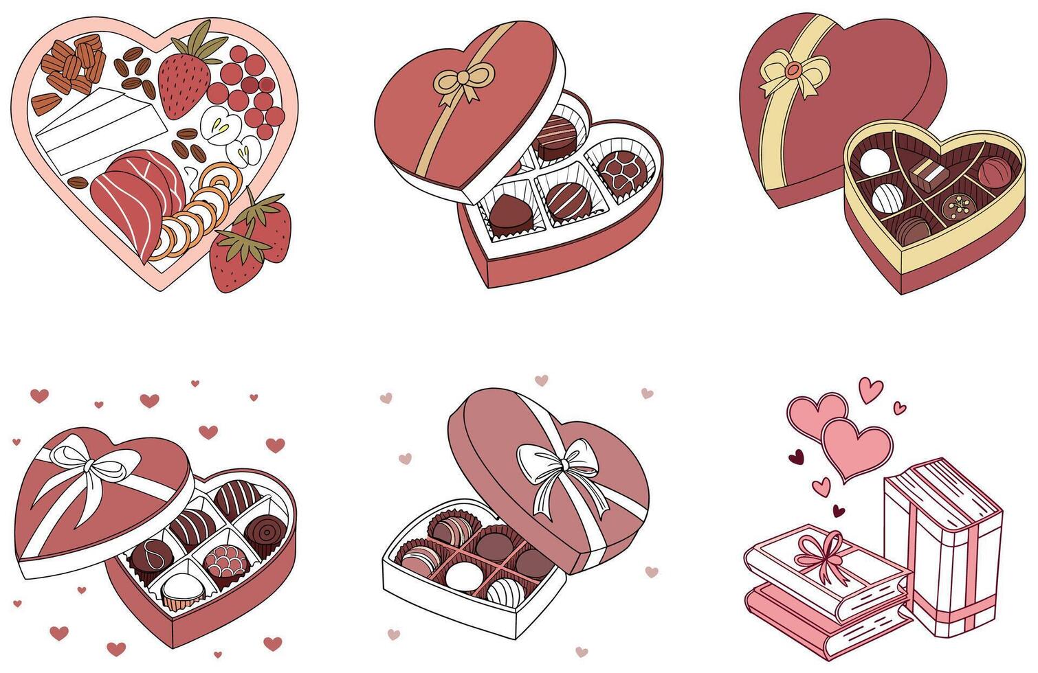 Sweet Valentine Bundle - Abstract Hearts Gradient Design Collection Illustrations vector