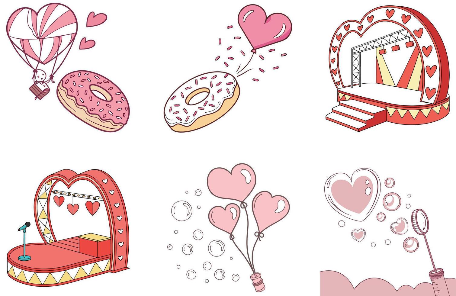 Ephemeral Valentine Bundle - Fading Beauty Collection Illustrations vector