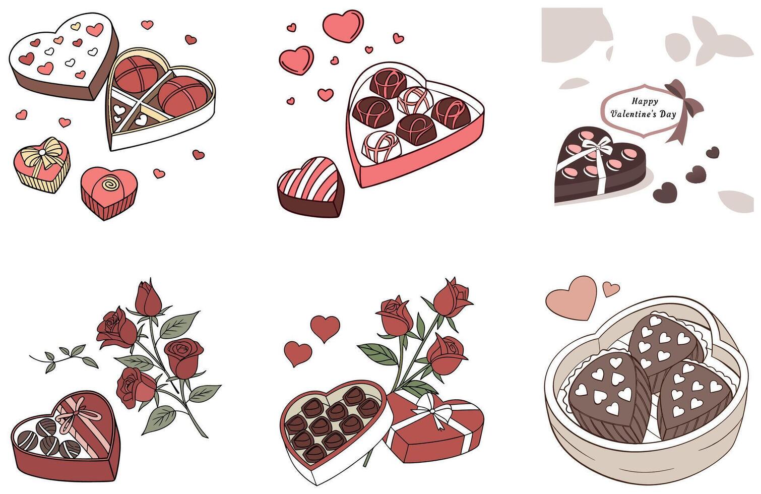 Vibrant Valentine Bundle - A Dazzling Color Collection Illustrations vector