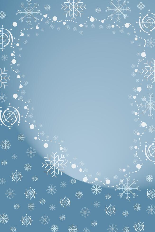 Winter snow frame border. Christmas Snowflakes border. Snowy frame frozen background vector