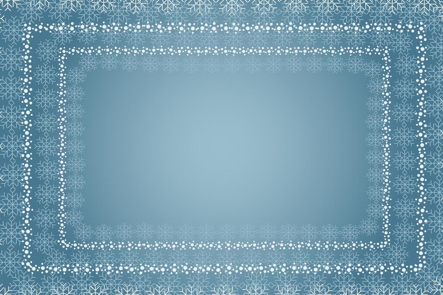 Winters snow frame. Christmas Snowflakes border. Snowy frame frozen background vector