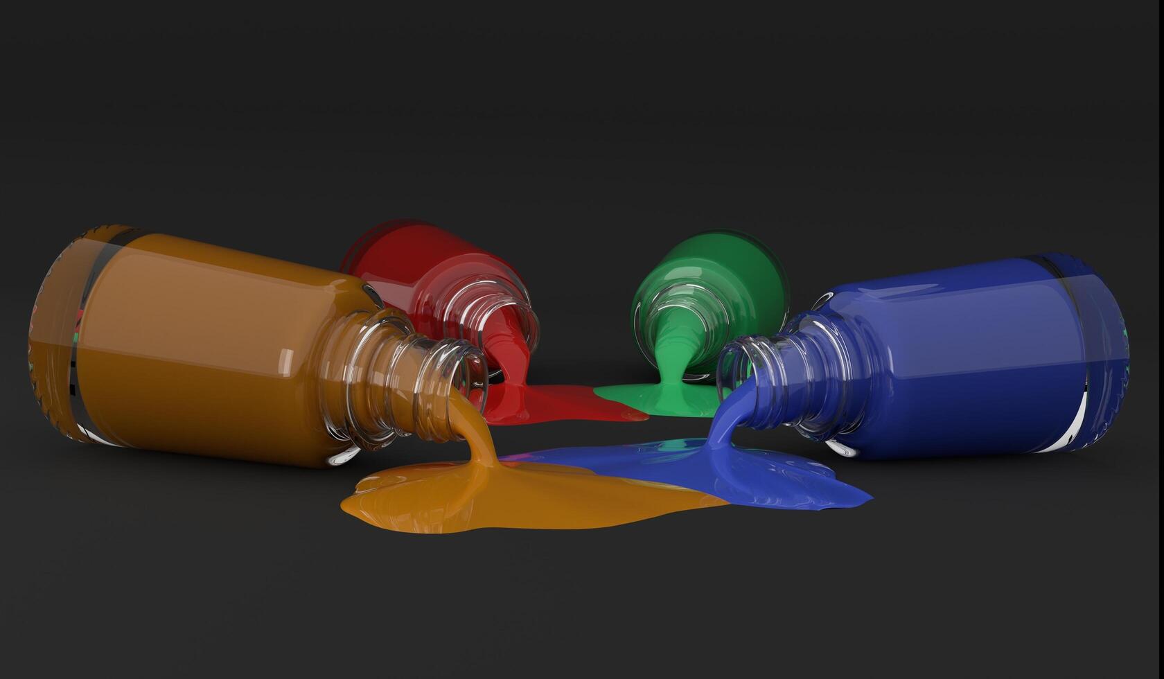 Color Bottle, Six Colors, Nail Polish photo