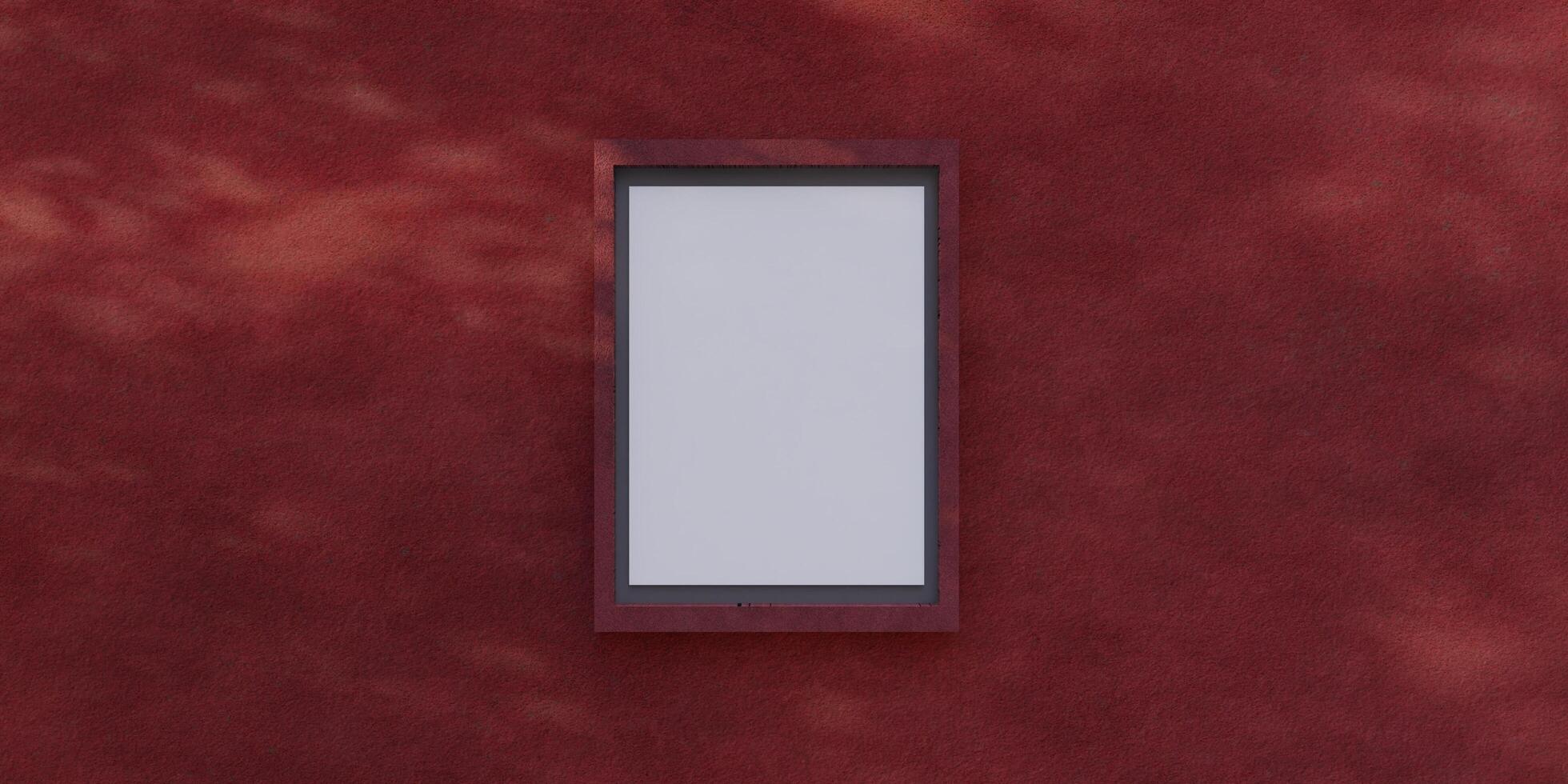 Photo frame, interior wall background, 3D illustration