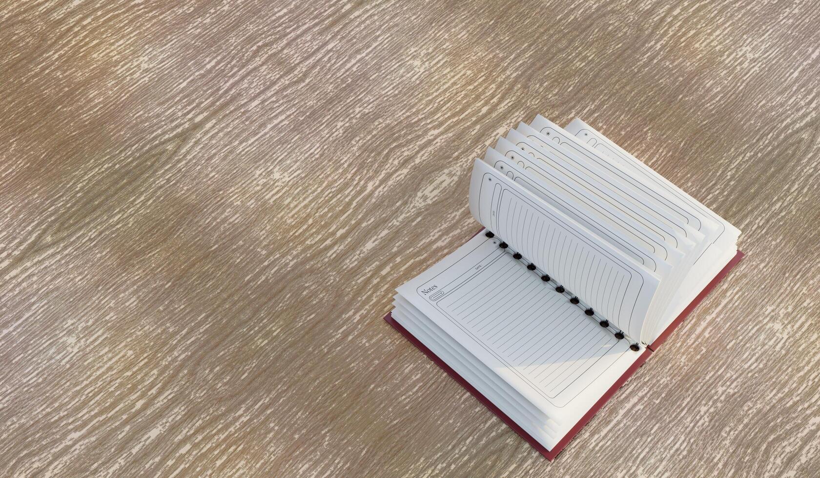Opened notebook, diary, writing, empty book, illustration photo