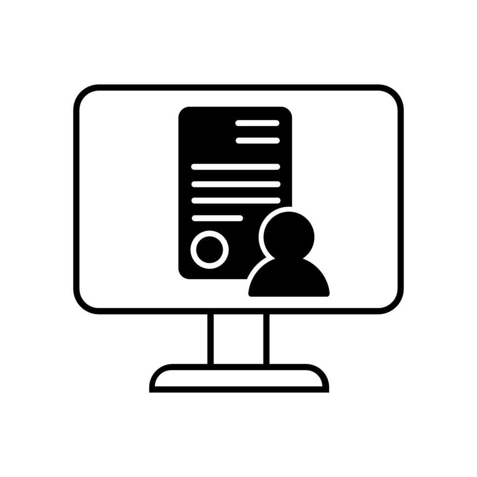 Computer icon on white background, illustration. Flat design style. vector