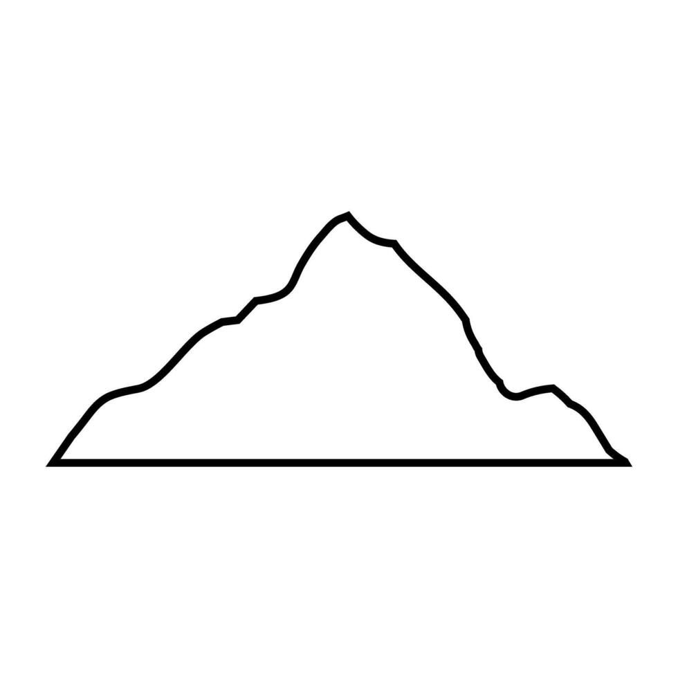 Mountain icon in white background, line style, ilustration. vector