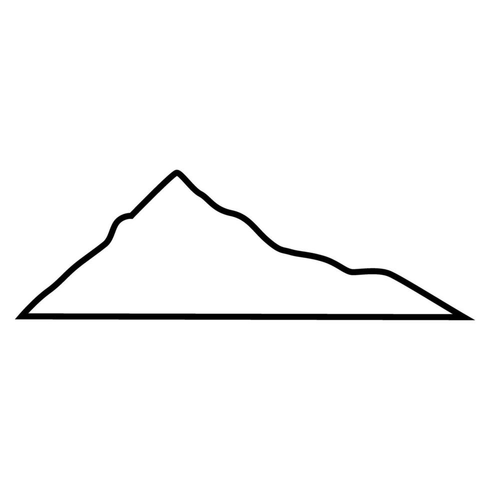 Mountain icon over white background, line style, ilustration sybmol vector
