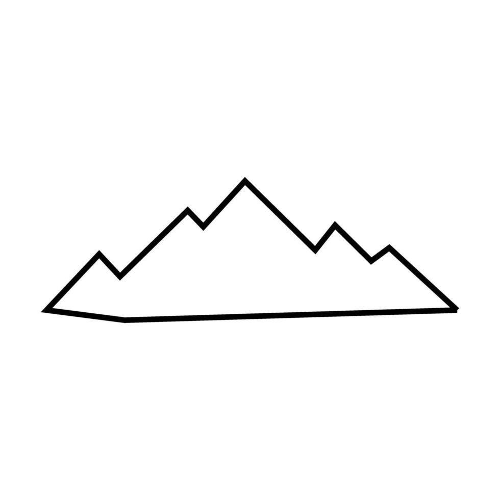 Mountain icon in white background, line style, ilustration sybmol vector