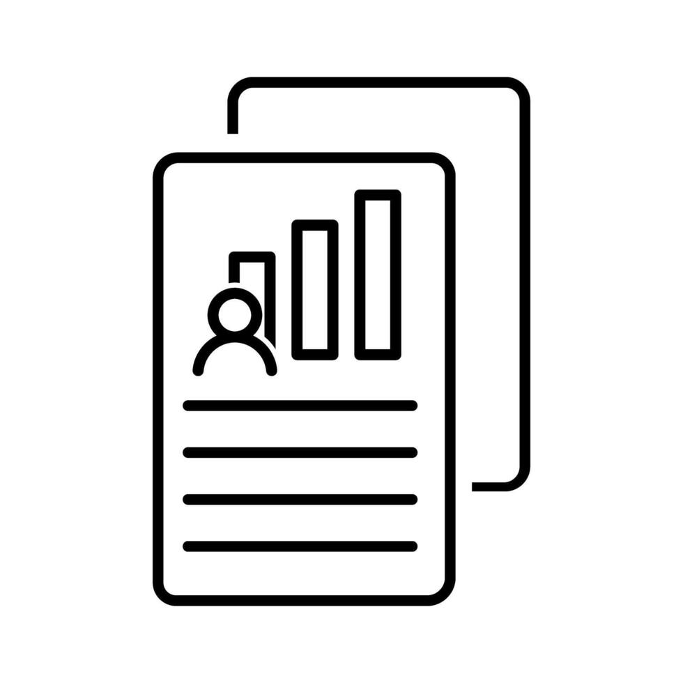 Report icon, concept illustration, outline symbol, sign, linear symbol. vector