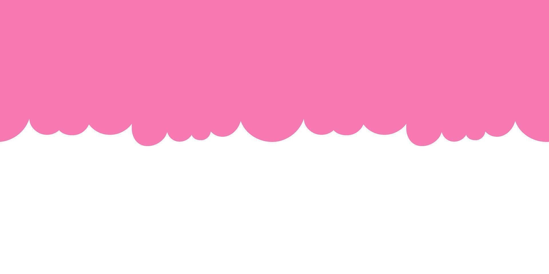 Seamless Pink Cloud Border Design Minimalistic Abstract Pastel Sky Background for Creative Templates or Dreamy Themes vector
