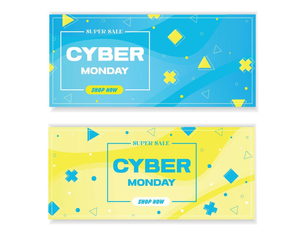 Cyber Monday Geometric Sale Banners vector