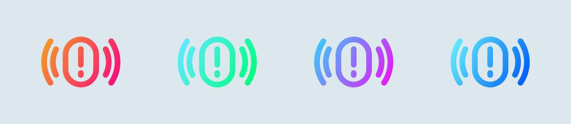 Urgency line icon in gradient colors. Alert signs illustration vector