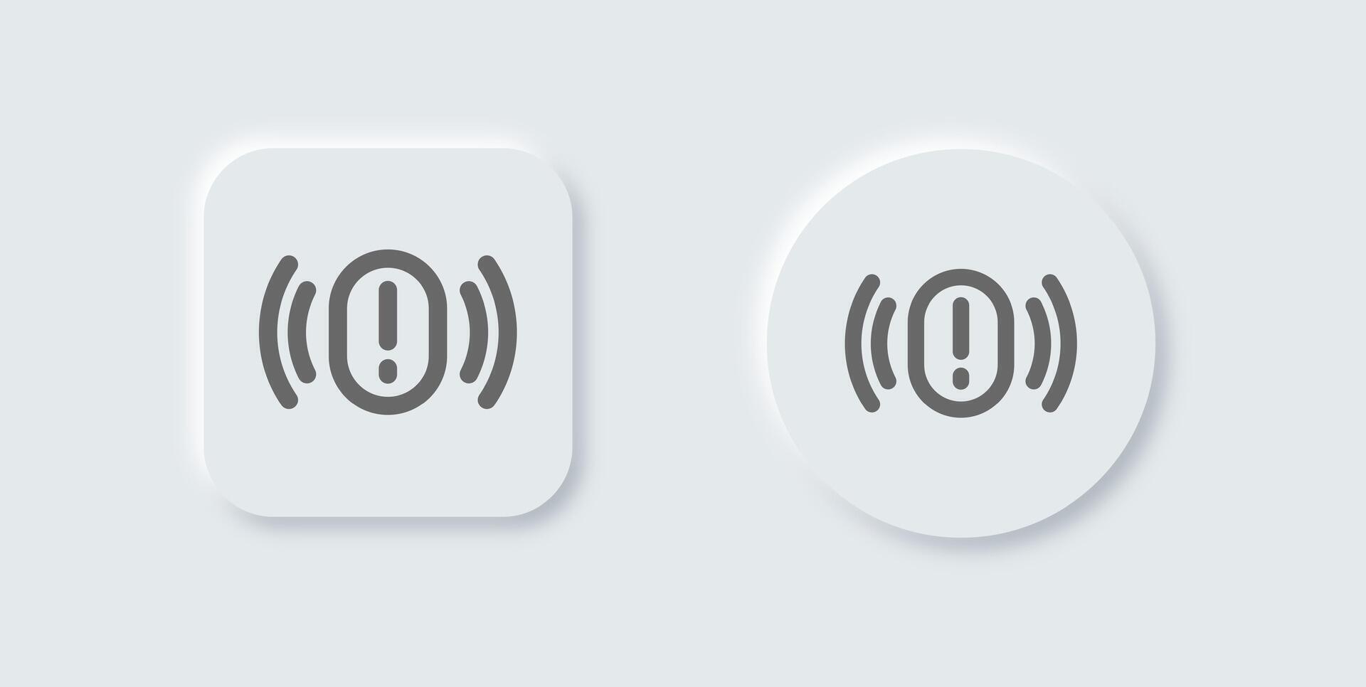 Urgency line icon in neomorphic design style. Alert signs illustration vector