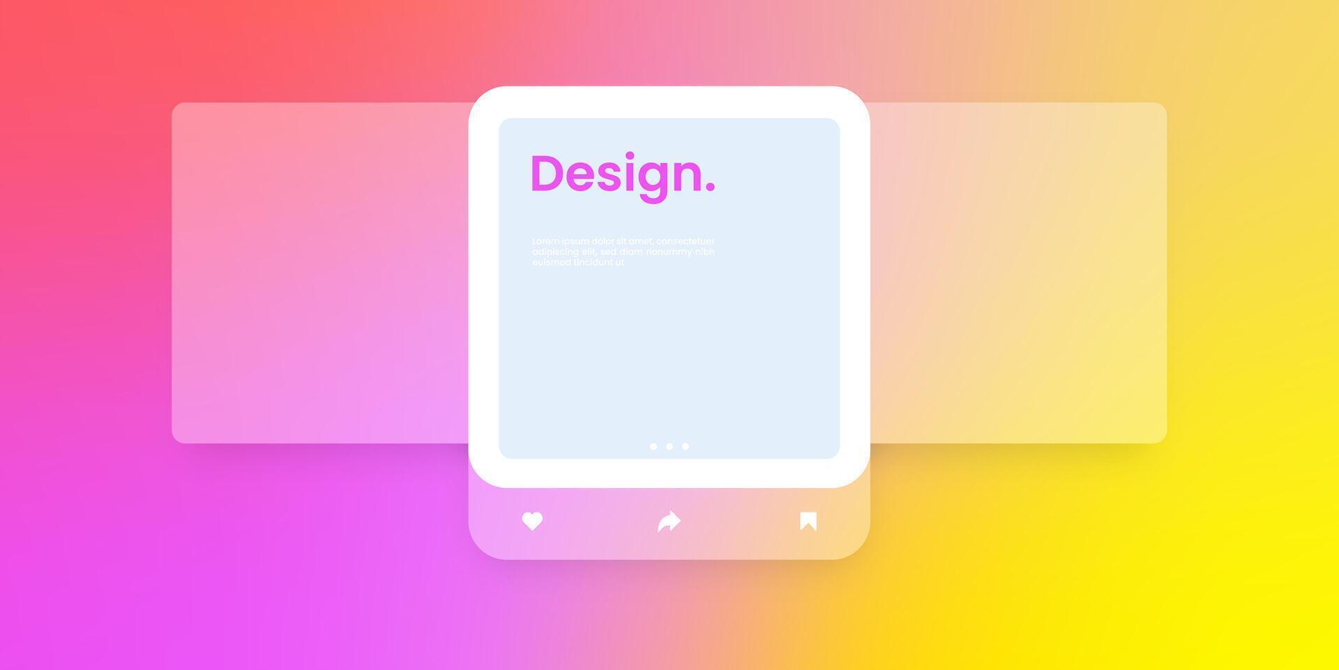 Social media mock up collection. Colorful social media interface, vector