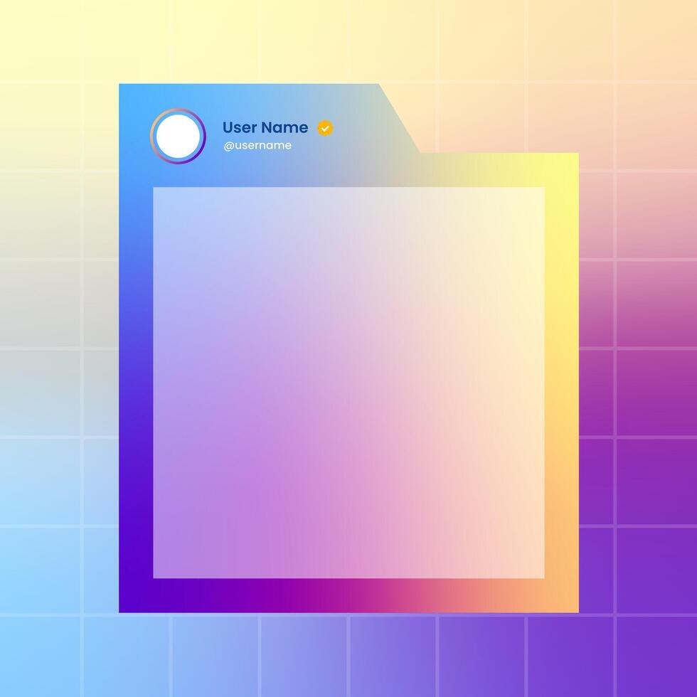 Social media frame isolated template. Colorful social media interface vector