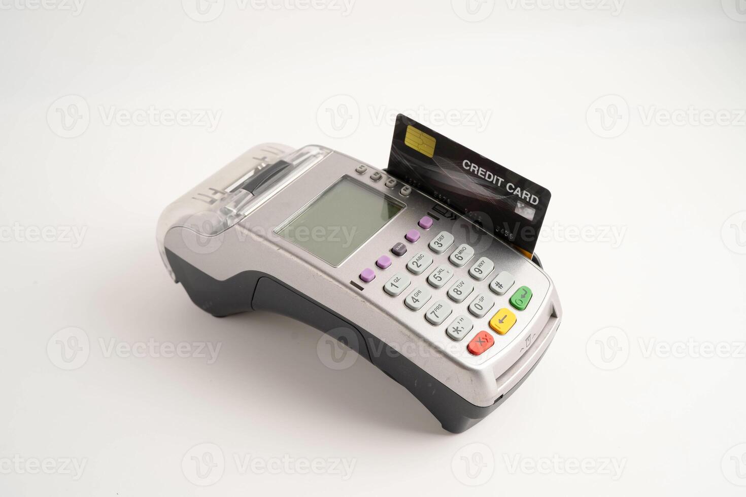 Payment POS terminal for finance and shopping business and photo