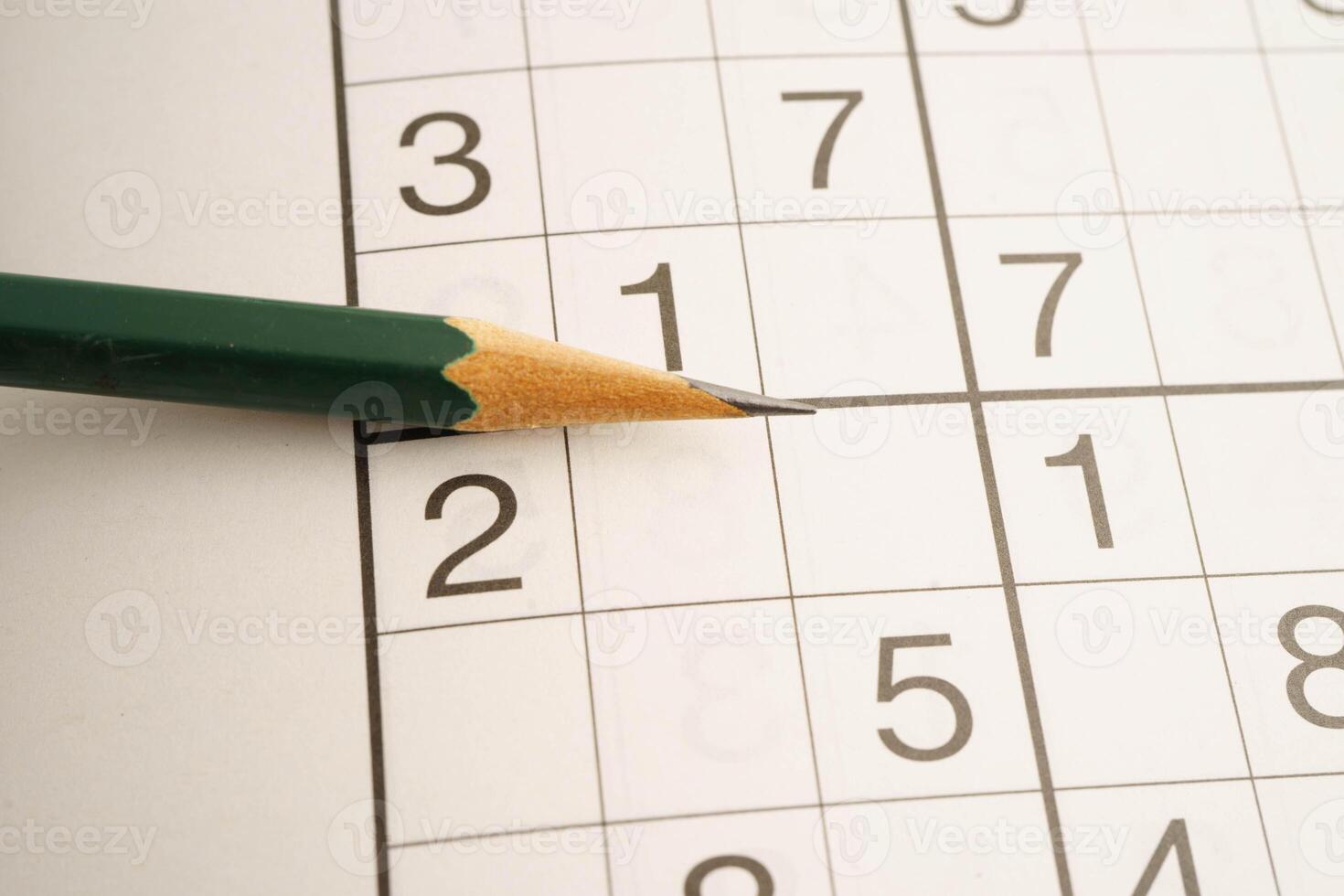 Sudoku puzzle, game to play for keep you brain younger for developing Alzheimer disease in senior photo