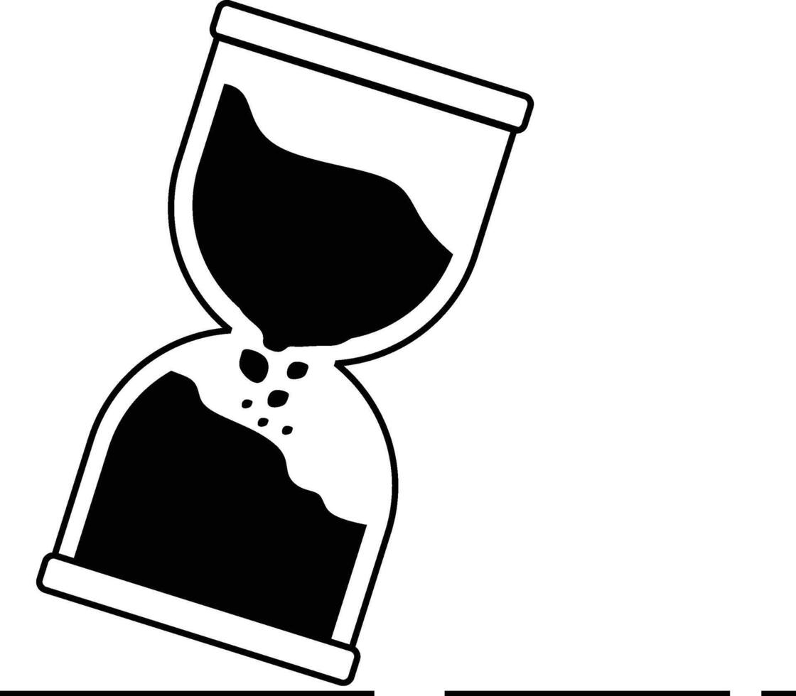 an hourglass with sand inside it vector