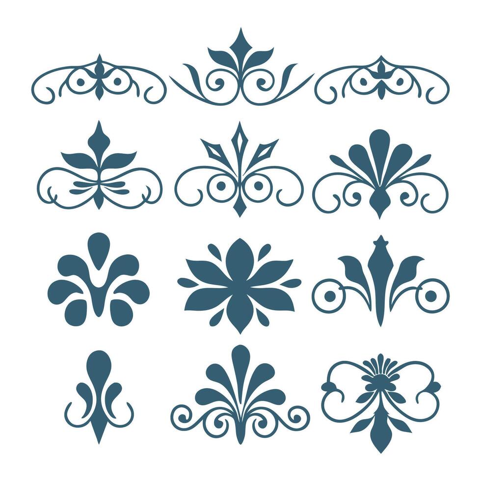 Ornamental Flourishes and Decorative Design Elements Set vector