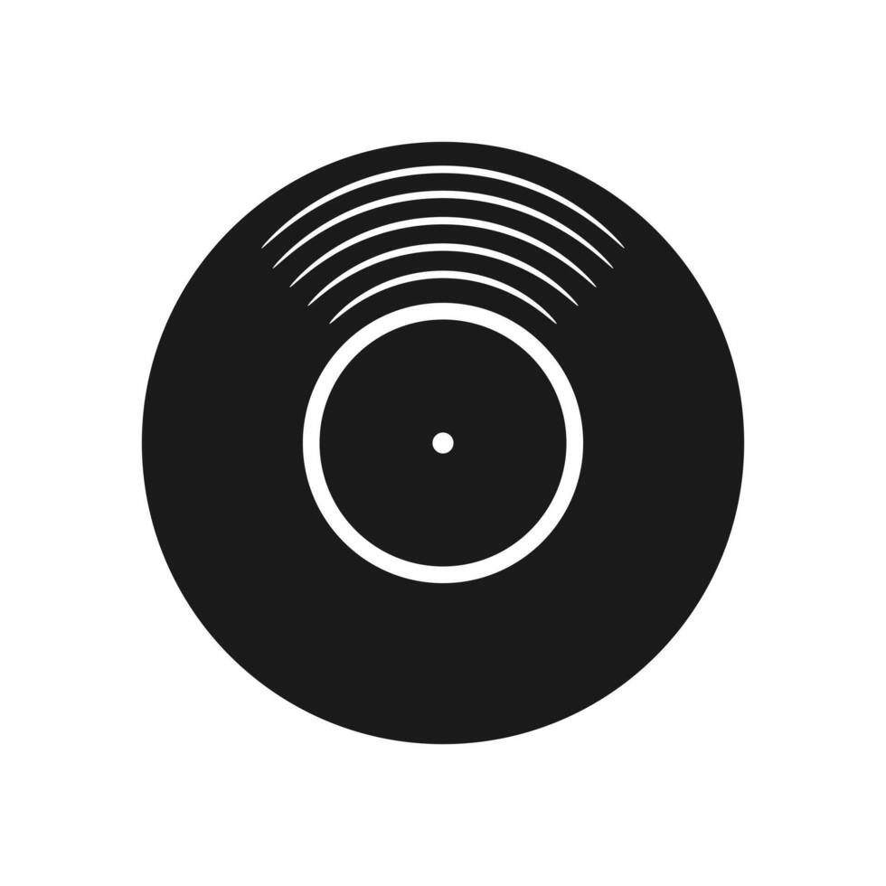 Vinyl record flat icon symbol isolated on white background vector