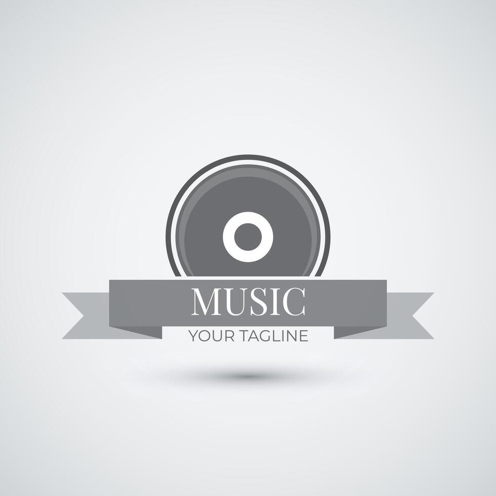 Old disc music logo design icon template vector