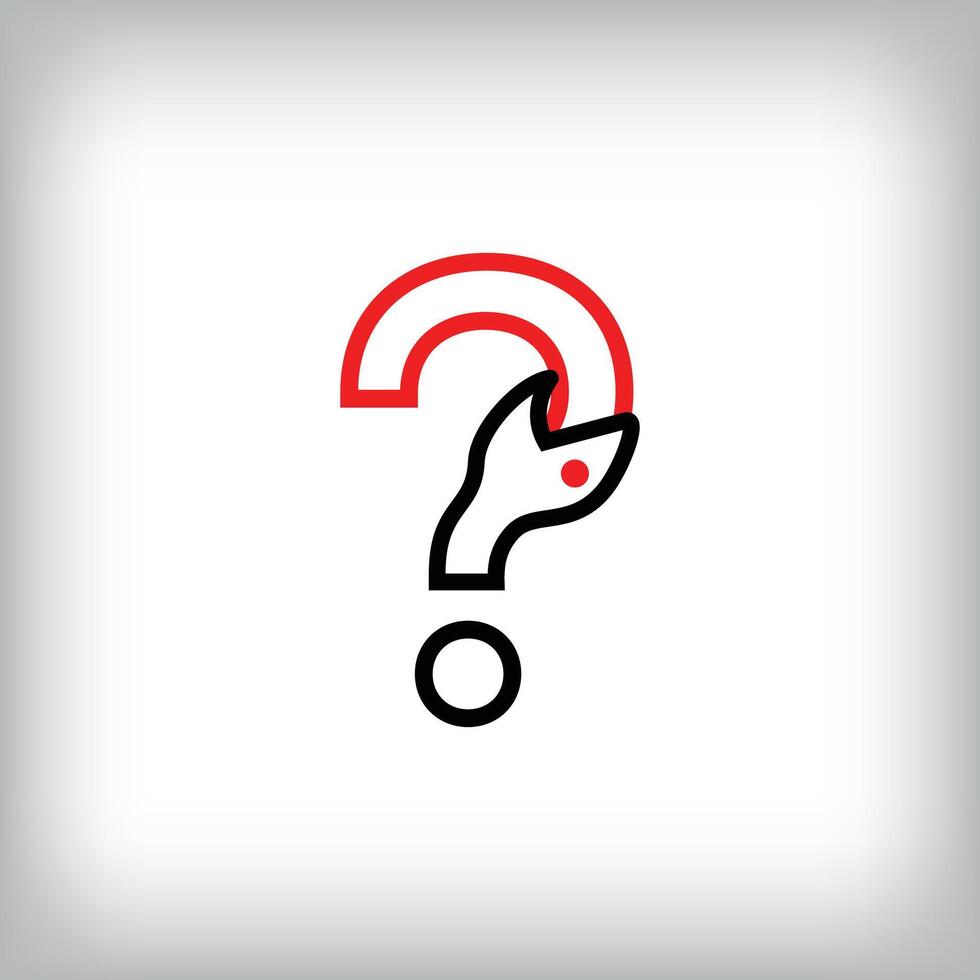 Ouroboros infinity question mark logo design. Self-eating snake linear design for companies. Traditional reptile template vector