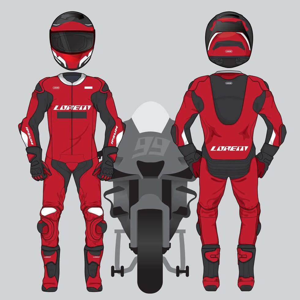 Uniform for Motorsports Jersey Template Front and Back Anglee vector